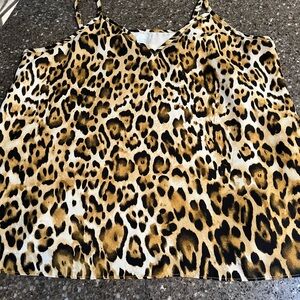 Abound Animal Print Crop Camisole Top with Adjustable Straps. Layering Lagenlook